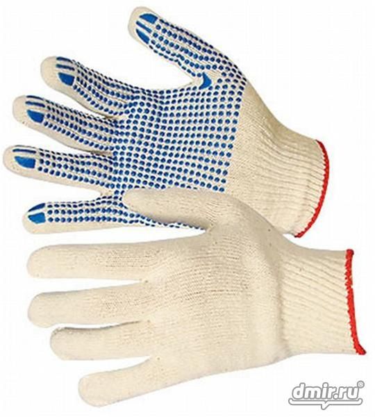 Gloves SP-20/10 (dot), white 4 thread with PVC
